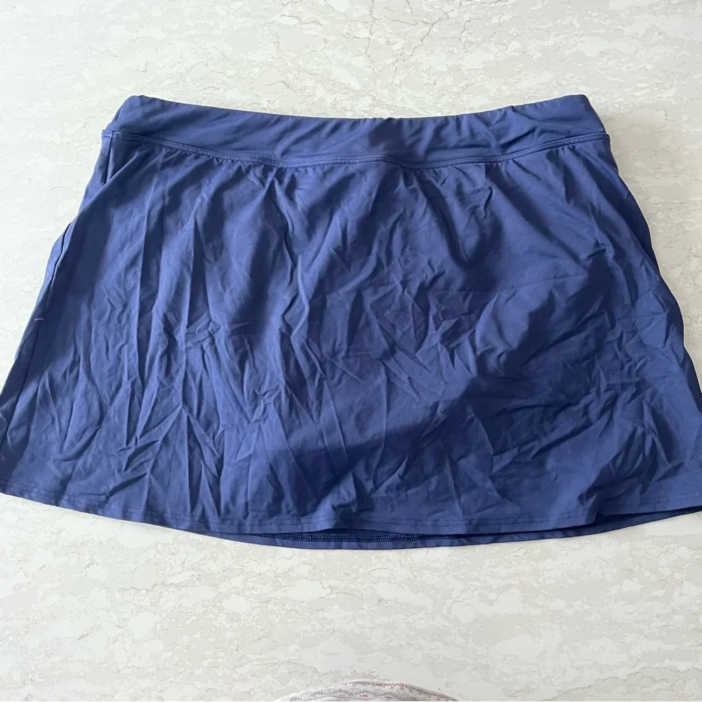 Lands’End Women’s Blue Swim Skirt Size 16
